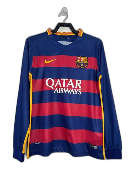 Barcelona 15/16 I Home Jersey - Long Sleeve Retro Version