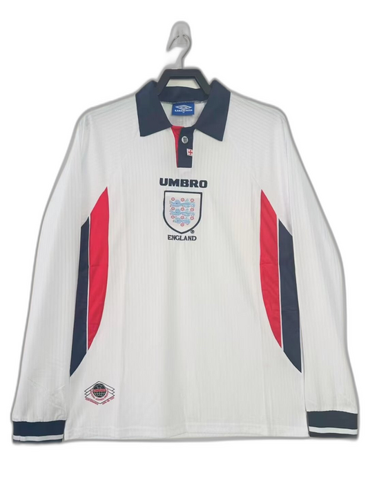 England 1998 I Home Jersey - Long Sleeve Retro Version