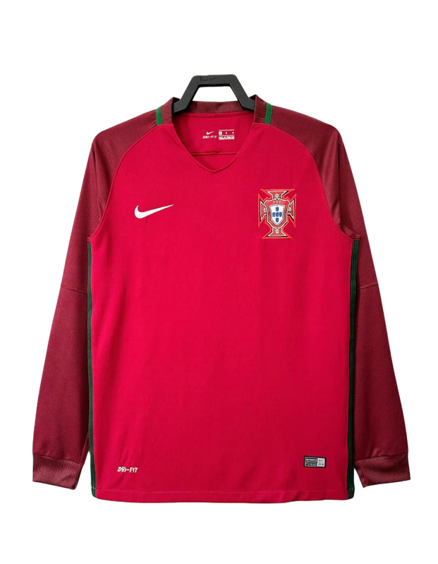 Portugal 2016 I Home Jersey - Long Sleeve Retro Version