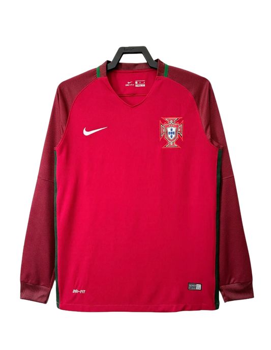 Portugal 2016 I Home Jersey - Long Sleeve Retro Version