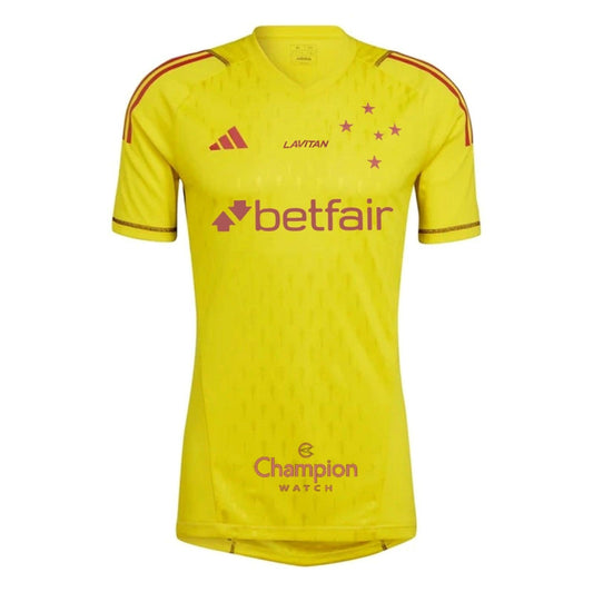 Cruzeiro 24/25 Goalkeeper Jersey - Yellow - All Sponsors - Fan Version