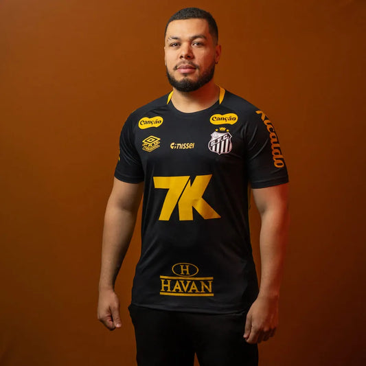 Santos Training 2025 All Sponsors Black/Yellow - Jersey